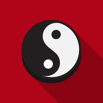 yin yang icon vector flat design.
