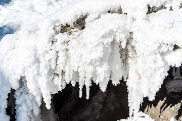 Frozen Water Stalactites in Livigno, Italy
