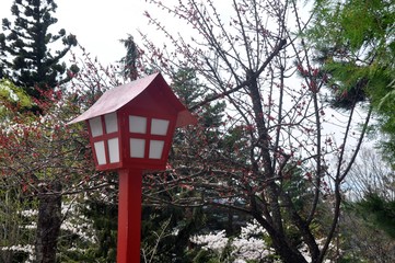 Japanese traditional street light pole