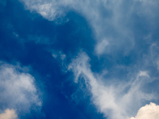 Obraz premium Blue bright sky with white clouds on sunny day. The vast blue sky and clouds sky.Beautiful background. Beautiful blue sky.