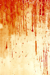 Halloween background. Blood on metal wall background