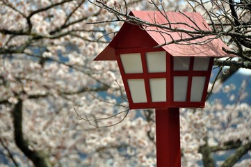 Japanese traditional street light pole