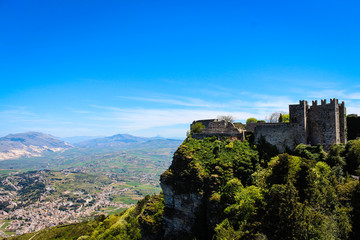 Fototapeta na wymiar The Norman Fortress at the ancient city of Erice, Sicily
