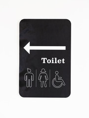 Black Toilet Sign