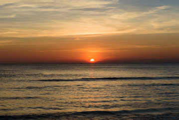 sunset on the beach.