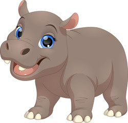 Cute funny hippo