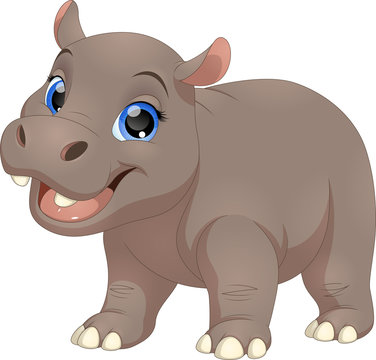 recommend clip art: Cute funny hippo