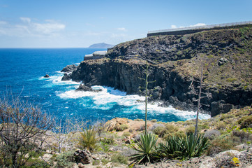 Cliffs of Las Palmas de Gran Canaria, Canary Islands, Spain, Atlantic Ocean - Stock Photo