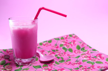 Pink milk.