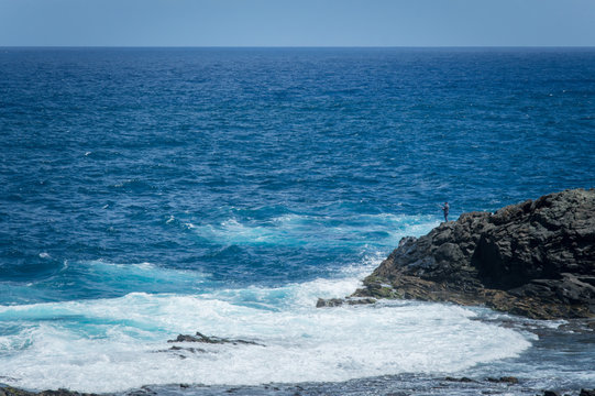 Cliffs of Las Palmas de Gran Canaria, Canary Islands, Spain, Atlantic Ocean - Stock Photo