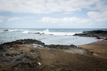 Cliffs of Las Palmas de Gran Canaria, Canary Islands, Spain, Atlantic Ocean - Stock Photo