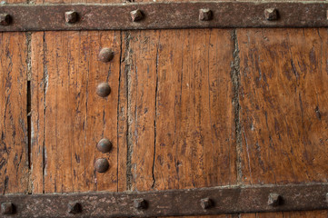 Wooden doors medieval design, wood door background concept - 148479106