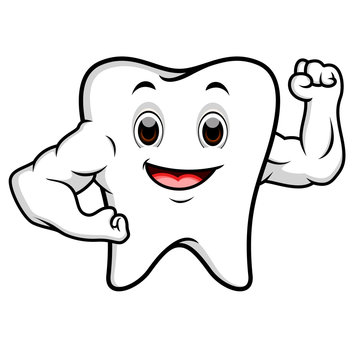 Strong tooth cartoon