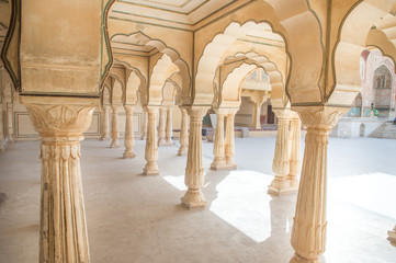 Sattais Katcheri Hall in Amber Fort Jaipur, Rajasthan, India. - 148480716