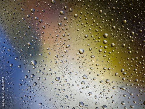 Water Drops Color Background Rain Glass Space Rainbow