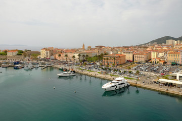 Fototapeta na wymiar Aerial view on Ajaccio, Corsica in France.