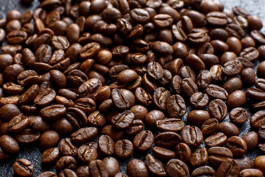 background of coffee beans close-up