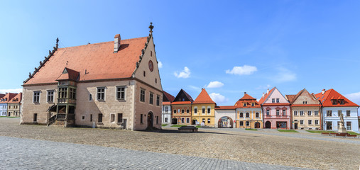Bardejov in Slovakia. Town Hall and renaissance tenement houses on Market Square