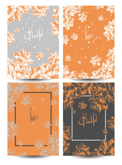 Creative floral background. Pastel orange color. Beautiful templates with flowers. It can be used as a background for invitations, greeting cards, banners or your design.