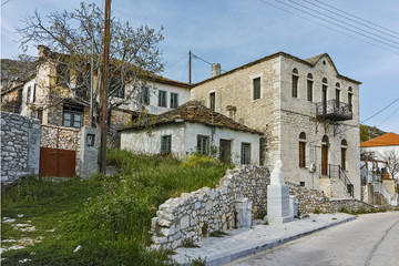 Fototapeta na wymiar Old stone house in the village of Theologos,Thassos island, East Macedonia and Thrace, Greece 