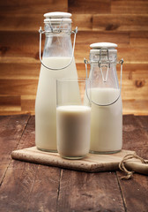 milk products - tasty healthy dairy products on a table 