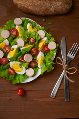 delicious salad in cafe