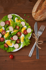 delicious salad in cafe