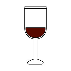 color silhouette image glass cup with wine vector illustration