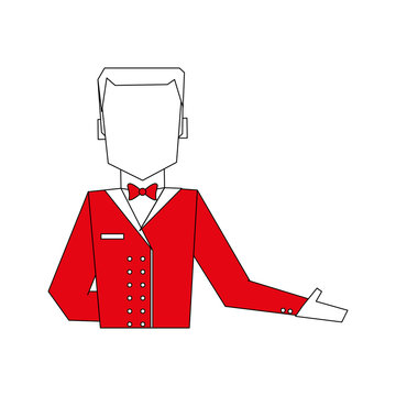 recommend clip art: color silhouette image half body faceless bellboy with uniform vector illustration