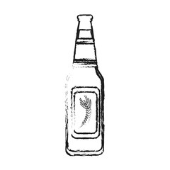 blurred silhouette image bottle glass of refresh beverage vector illustration