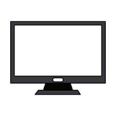 color image realistic lcd monitor desk computer vector illustration