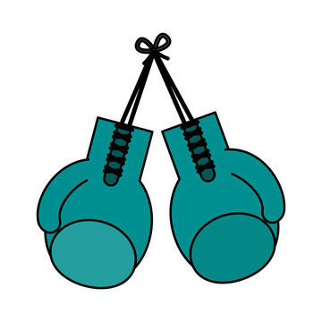 color image set boxing gloves sport element vector illustration