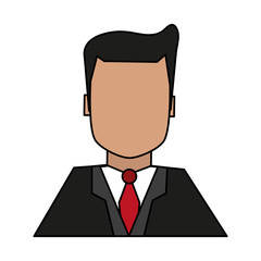 color image half body faceless man with executive suit vector illustration