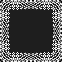 Obraz premium Classic vector square white frame with arabesques and orient elements. Abstract ornament with place for text. Vintage pattern