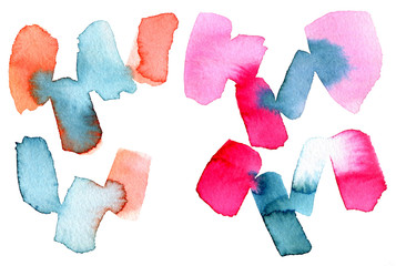Hand painted abstract watercolor shapes.