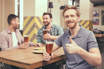 Friends having fun in pub