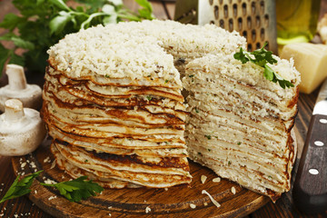 Homemade pancake pie