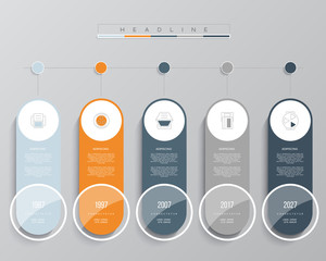 Timeline infographic data visualization. Vector illustration.