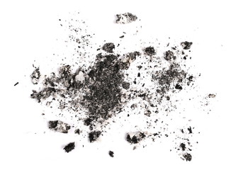 Obraz premium cigarette ash isolated on white background, texture