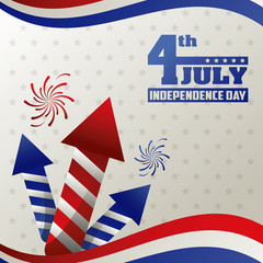 4th july independence day card event happy decoration vector illustration