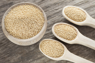 Amaranthus seeds on the wooden table - Amaranthus