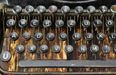 vintage keyboard of writing machine