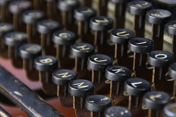 vintage keyboard of writing machine