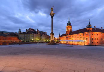 Fototapeta na wymiar Old City of Warsaw in the morning. Old Town, Royal Castle.