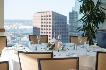 wedding table Boston View