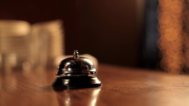 Service bell ring on restaurant counter