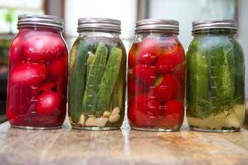 Pickled Eggs Peppers Cucumbers