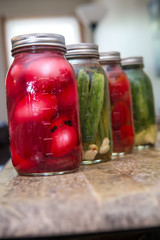 Pickled Eggs Peppers Cucumbers