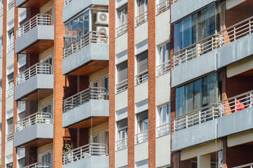 Balconies of modern apartment building