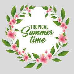 tropical summer time poster vector illustration design